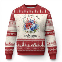 Floral 250th Anniversary Ugly Christmas Sweater Faith Freedom Pride 4th of July 1776 2026