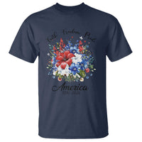 Floral 250th Anniversary T Shirt Faith Freedom Pride 4th of July 1776 2026