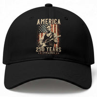 Abraham Lincoln Playing Guitar 4th July US 250th Anniversary Baseball Cap