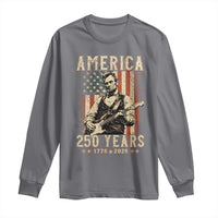 Abraham Lincoln Playing Guitar 4th July US 250th Anniversary Long Sleeve Shirt