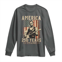 Abraham Lincoln Playing Guitar 4th July US 250th Anniversary Long Sleeve Shirt