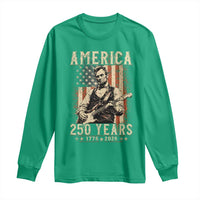 Abraham Lincoln Playing Guitar 4th July US 250th Anniversary Long Sleeve Shirt