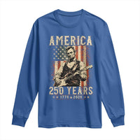 Abraham Lincoln Playing Guitar 4th July US 250th Anniversary Long Sleeve Shirt