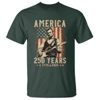 Abraham Lincoln Playing Guitar 4th July US 250th Anniversary T Shirt