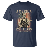 Abraham Lincoln Playing Guitar 4th July US 250th Anniversary T Shirt