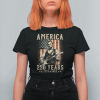 Abraham Lincoln Playing Guitar 4th July US 250th Anniversary T Shirt For Women
