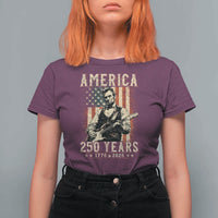 Abraham Lincoln Playing Guitar 4th July US 250th Anniversary T Shirt For Women