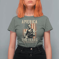 Abraham Lincoln Playing Guitar 4th July US 250th Anniversary T Shirt For Women