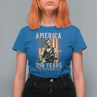 Abraham Lincoln Playing Guitar 4th July US 250th Anniversary T Shirt For Women