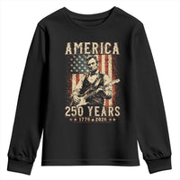 Abraham Lincoln Playing Guitar 4th July US 250th Anniversary Youth Sweatshirt