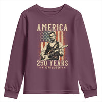Abraham Lincoln Playing Guitar 4th July US 250th Anniversary Youth Sweatshirt