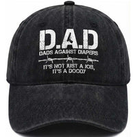 Dads Against Diapers It's Not Just A Job It's A Doody Washed Cotton Baseball Cap Funny Gun New Dad