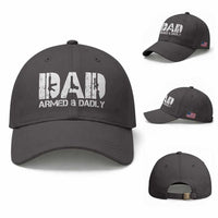 Armed And Dadly Dad Baseball Cap Fathers Day Pro Gun Owner