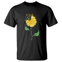 Sarcoma Awareness T Shirt Yellow Ribbon Flower - Wonder Print Shop