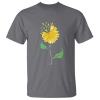 Sarcoma Awareness T Shirt Yellow Ribbon Flower - Wonder Print Shop