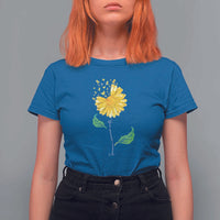 Sarcoma Awareness T Shirt For Women Yellow Ribbon Flower - Wonder Print Shop