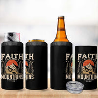 Faith Can Move Mountains 4 in 1 Can Cooler Tumbler Religious Christian Camping - Wonder Print Shop
