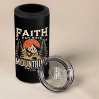 Faith Can Move Mountains 4 in 1 Can Cooler Tumbler Religious Christian Camping - Wonder Print Shop