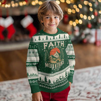 Faith Can Move Mountains Ugly Christmas Sweater Religious Christian Camping - Wonder Print Shop