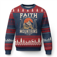 Faith Can Move Mountains Ugly Christmas Sweater Religious Christian Camping - Wonder Print Shop