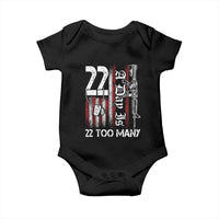 Suicide Awareness PTSD Veteran Baby Onesie 22 A Day Is Too Many Vintage American Flag - Wonder Print Shop