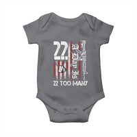 Suicide Awareness PTSD Veteran Baby Onesie 22 A Day Is Too Many Vintage American Flag - Wonder Print Shop