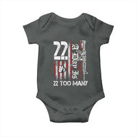 Suicide Awareness PTSD Veteran Baby Onesie 22 A Day Is Too Many Vintage American Flag - Wonder Print Shop