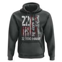 Suicide Awareness PTSD Veteran Hoodie 22 A Day Is Too Many Vintage American Flag - Wonder Print Shop