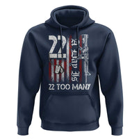 Suicide Awareness PTSD Veteran Hoodie 22 A Day Is Too Many Vintage American Flag - Wonder Print Shop