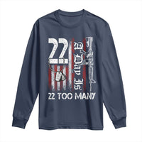 Suicide Awareness PTSD Veteran Long Sleeve Shirt 22 A Day Is Too Many Vintage American Flag - Wonder Print Shop