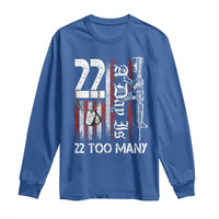 Suicide Awareness PTSD Veteran Long Sleeve Shirt 22 A Day Is Too Many Vintage American Flag - Wonder Print Shop