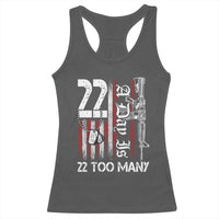 Suicide Awareness PTSD Veteran Racerback Tank Top 22 A Day Is Too Many Vintage American Flag - Wonder Print Shop