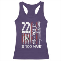 Suicide Awareness PTSD Veteran Racerback Tank Top 22 A Day Is Too Many Vintage American Flag - Wonder Print Shop