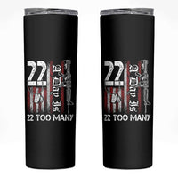 Suicide Awareness PTSD Veteran Skinny Tumbler 22 A Day Is Too Many Vintage American Flag - Wonder Print Shop