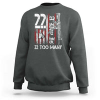 Suicide Awareness PTSD Veteran Sweatshirt 22 A Day Is Too Many Vintage American Flag - Wonder Print Shop