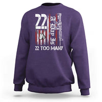Suicide Awareness PTSD Veteran Sweatshirt 22 A Day Is Too Many Vintage American Flag - Wonder Print Shop