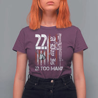 Suicide Awareness PTSD Veteran T Shirt For Women 22 A Day Is Too Many Vintage American Flag - Wonder Print Shop