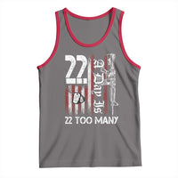 Suicide Awareness PTSD Veteran Tank Top 22 A Day Is Too Many Vintage American Flag - Wonder Print Shop