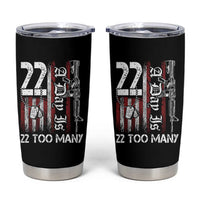 Suicide Awareness PTSD Veteran Tumbler Cup 22 A Day Is Too Many Vintage American Flag - Wonder Print Shop