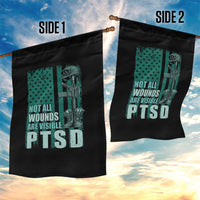 PTSD Awareness Not All Wounds Are Visible Garden Flag PTSD Veteran Military Soldier - Wonder Print Shop