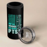 PTSD Awareness Not All Wounds Are Visible 4 in 1 Can Cooler Tumbler PTSD Veteran Military Soldier - Wonder Print Shop