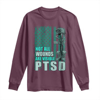 PTSD Awareness Not All Wounds Are Visible Long Sleeve Shirt PTSD Veteran Military Soldier - Wonder Print Shop