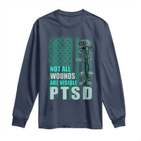 PTSD Awareness Not All Wounds Are Visible Long Sleeve Shirt PTSD Veteran Military Soldier - Wonder Print Shop