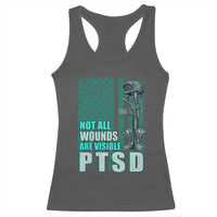 PTSD Awareness Not All Wounds Are Visible Racerback Tank Top PTSD Veteran Military Soldier - Wonder Print Shop