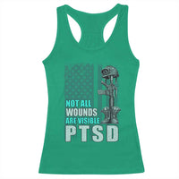 PTSD Awareness Not All Wounds Are Visible Racerback Tank Top PTSD Veteran Military Soldier - Wonder Print Shop