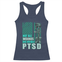 PTSD Awareness Not All Wounds Are Visible Racerback Tank Top PTSD Veteran Military Soldier - Wonder Print Shop