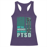 PTSD Awareness Not All Wounds Are Visible Racerback Tank Top PTSD Veteran Military Soldier - Wonder Print Shop