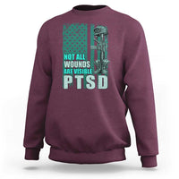 PTSD Awareness Not All Wounds Are Visible Sweatshirt PTSD Veteran Military Soldier - Wonder Print Shop
