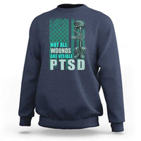 PTSD Awareness Not All Wounds Are Visible Sweatshirt PTSD Veteran Military Soldier - Wonder Print Shop