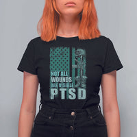 PTSD Awareness Not All Wounds Are Visible T Shirt For Women PTSD Veteran Military Soldier - Wonder Print Shop